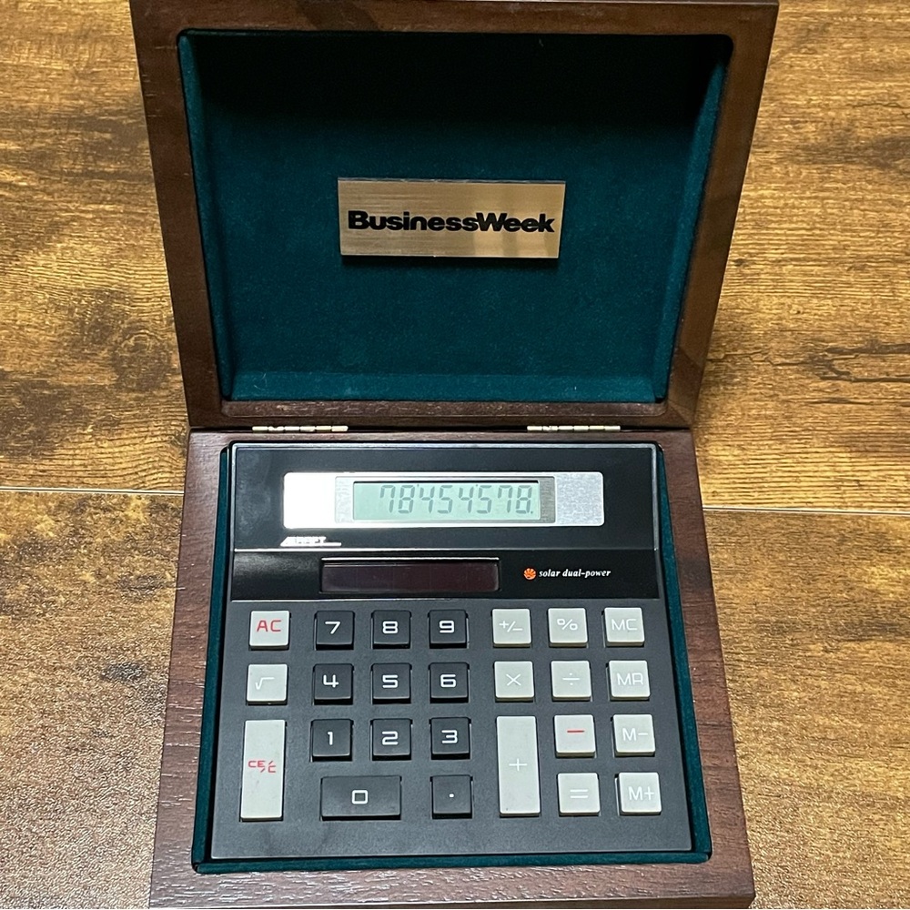 Vintage Alcraft Solar Dual Power Calculator From 1990s with Business Logo